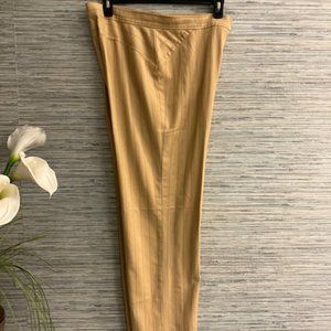 LIZ CLAIBORNE - Size 14 - Honey Gold & Black Tiny Stripe Career Pants -EUC!